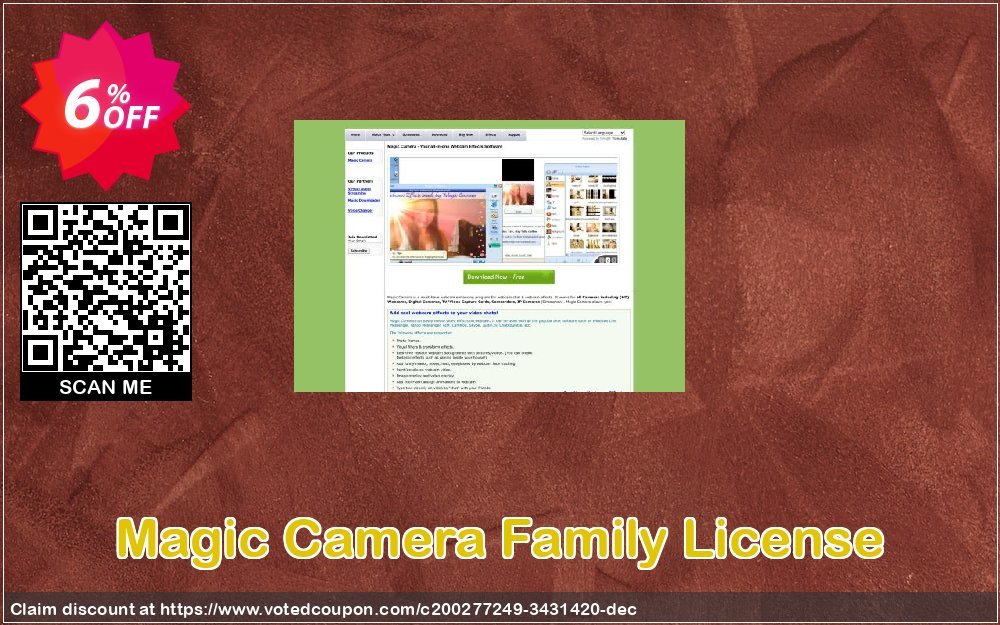 Magic Camera Family Plan Coupon, discount Magic Camera Family License Imposing discounts code 2023. Promotion: Imposing discounts code of Magic Camera Family License 2023