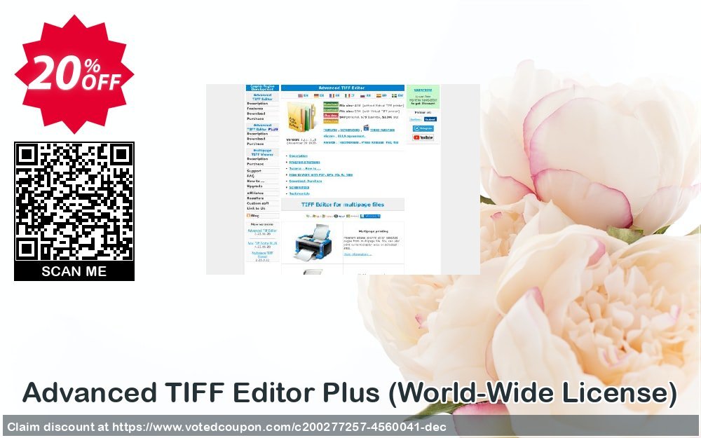 Advanced TIFF Editor Plus, World-Wide Plan  Coupon, discount Advanced TIFF Editor Plus (World-Wide License) Super discount code 2023. Promotion: Super discount code of Advanced TIFF Editor Plus (World-Wide License) 2023