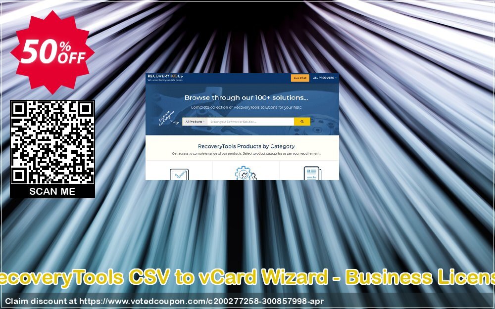 RecoveryTools CSV to vCard Wizard - Business Plan Coupon, discount Coupon code RecoveryTools CSV to vCard Wizard - Business License. Promotion: RecoveryTools CSV to vCard Wizard - Business License offer from Recoverytools