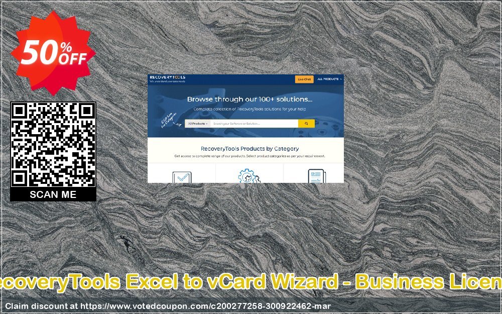 RecoveryTools Excel to vCard Wizard - Business Plan Coupon, discount Coupon code RecoveryTools Excel to vCard Wizard - Business License. Promotion: RecoveryTools Excel to vCard Wizard - Business License offer from Recoverytools