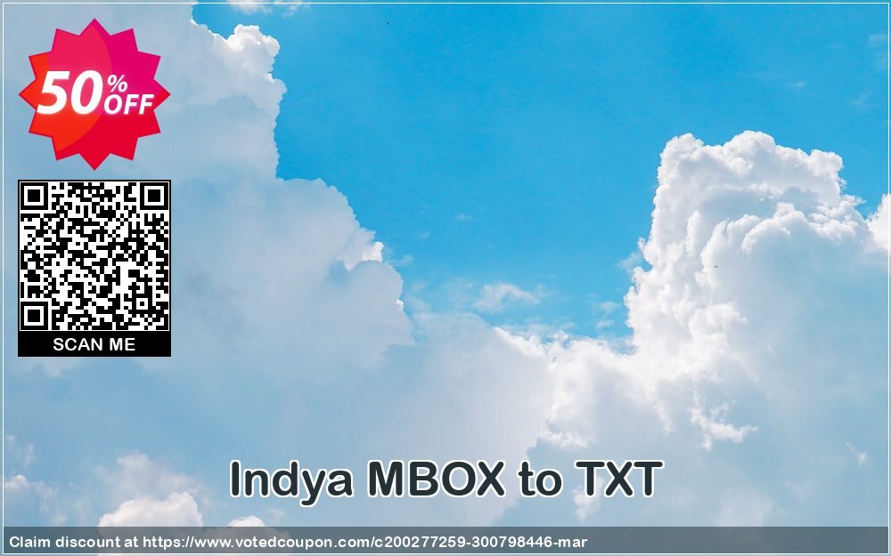 Indya MBOX to TXT Coupon, discount Coupon code Indya MBOX to TXT - Personal License. Promotion: Indya MBOX to TXT - Personal License offer from BitRecover