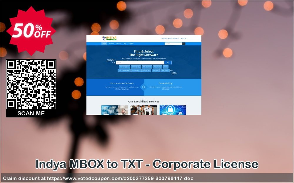 Indya MBOX to TXT - Corporate Plan Coupon, discount Coupon code Indya MBOX to TXT - Corporate License. Promotion: Indya MBOX to TXT - Corporate License offer from BitRecover