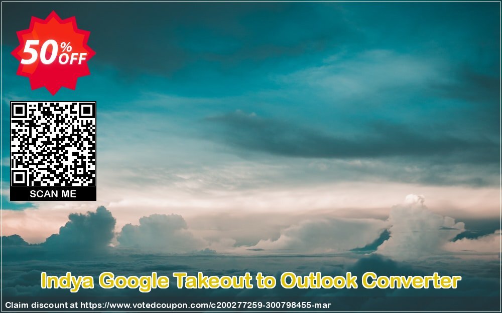 Indya Google Takeout to Outlook Converter Coupon, discount Coupon code Indya Google Takeout to Outlook Converter - Personal License. Promotion: Indya Google Takeout to Outlook Converter - Personal License offer from BitRecover