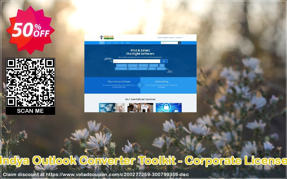 Indya Outlook Converter Toolkit - Corporate Plan Coupon, discount Coupon code Indya Outlook Converter Toolkit - Corporate License. Promotion: Indya Outlook Converter Toolkit - Corporate License offer from BitRecover