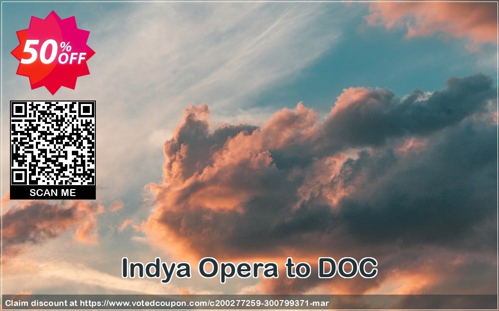 Indya Opera to DOC Coupon Code Apr 2024, 50% OFF - VotedCoupon