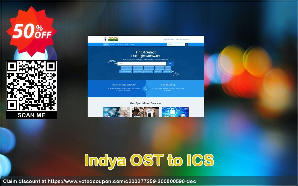 Indya OST to ICS Coupon, discount Coupon code Indya OST to ICS - Personal License. Promotion: Indya OST to ICS - Personal License offer from BitRecover