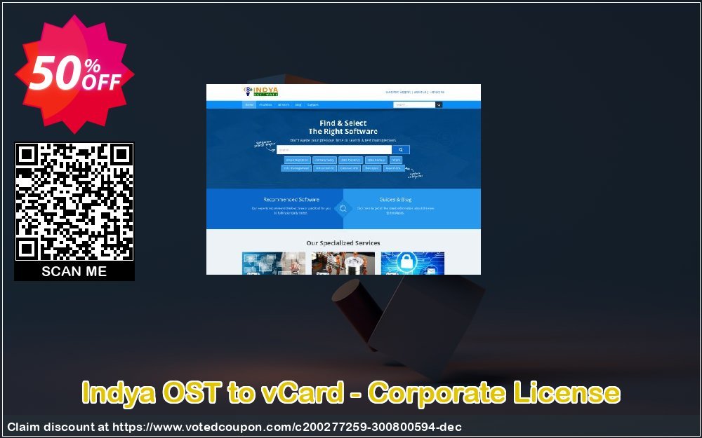Get 50% OFF Indya OST to vCard - Corporate License Coupon