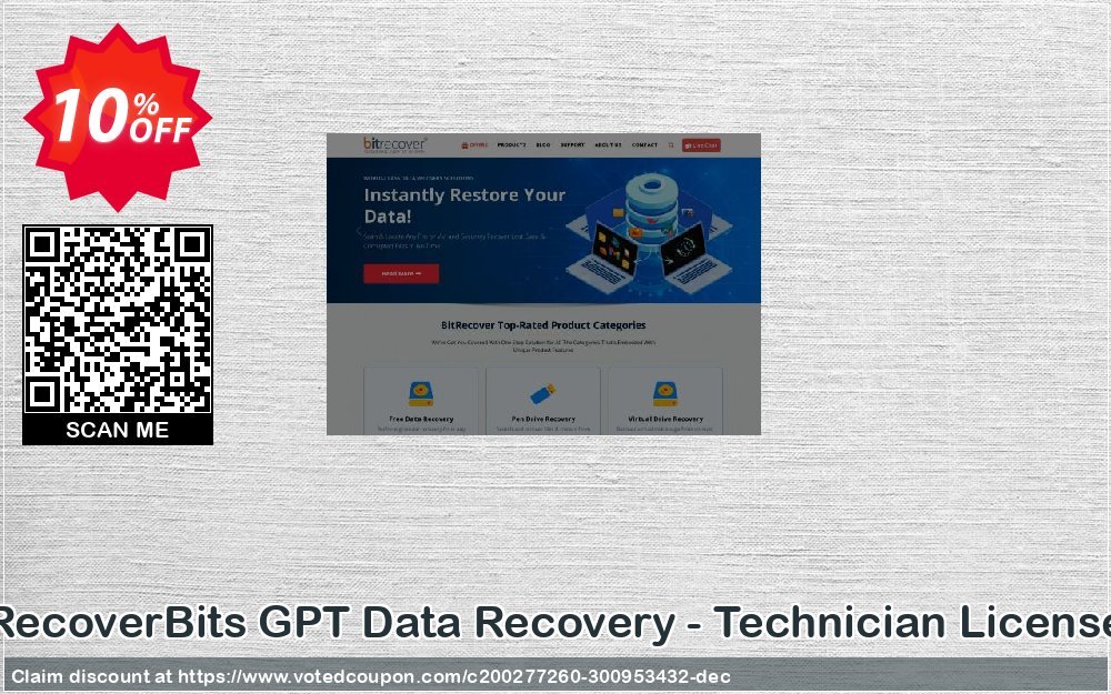 RecoverBits GPT Data Recovery - Technician Plan Coupon, discount Coupon code RecoverBits GPT Data Recovery - Technician License. Promotion: RecoverBits GPT Data Recovery - Technician License offer from RecoverBits