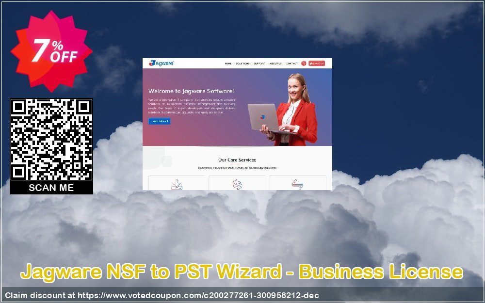 Jagware NSF to PST Wizard - Business Plan Coupon, discount Coupon code Jagware NSF to PST Wizard - Business License. Promotion: Jagware NSF to PST Wizard - Business License offer from Jagware Software