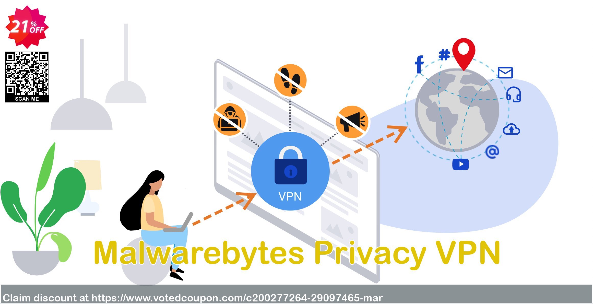 Malwarebytes Privacy VPN Coupon Code May 2024, 21% OFF - VotedCoupon