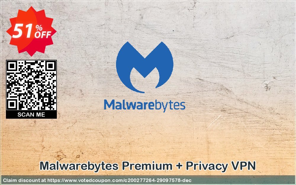Malwarebytes Premium + Privacy VPN Coupon, discount Malwarebytes Premium + Privacy Impressive offer code 2023. Promotion: Impressive offer code of Malwarebytes Premium + Privacy 2023