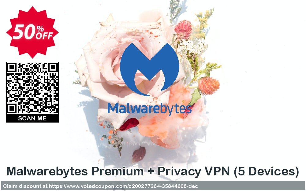 Malwarebytes Premium + Privacy VPN, 5 Devices  Coupon Code Sep 2023, 50% OFF - VotedCoupon