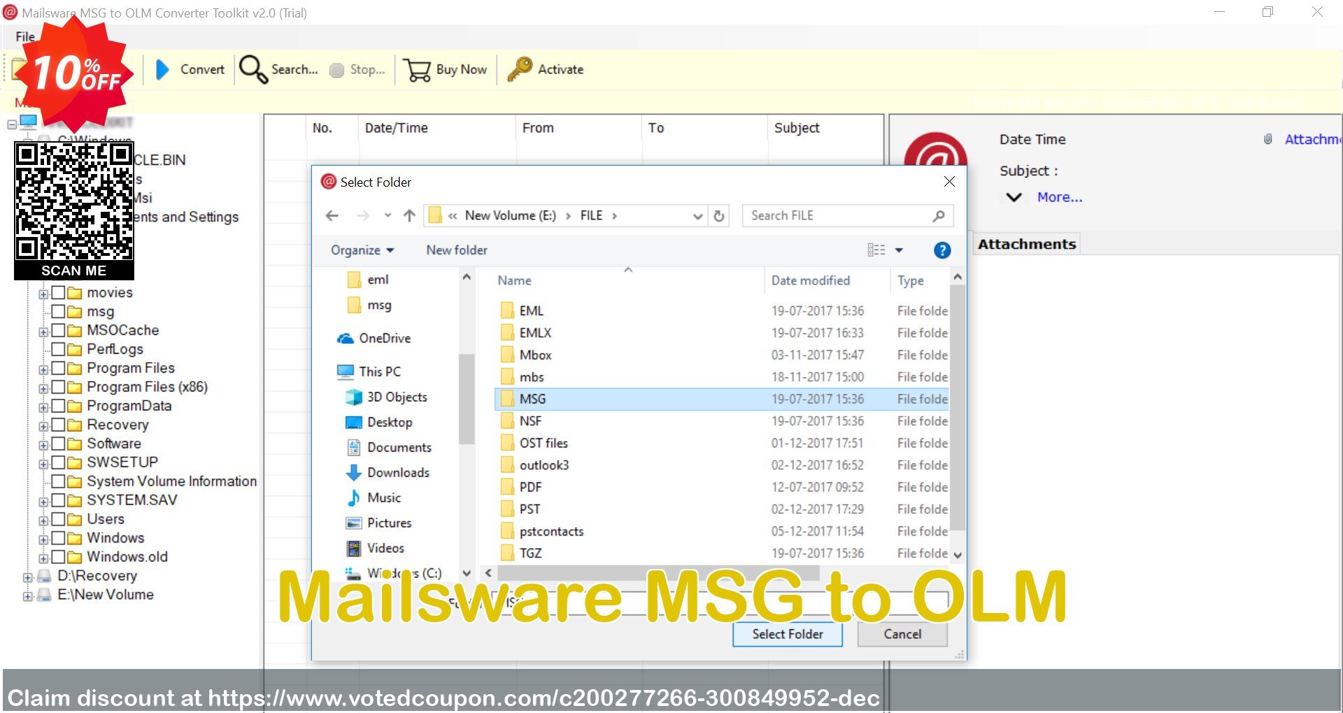 Mailsware MSG to OLM Coupon, discount Coupon code Mailsware MSG to OLM - Standard License. Promotion: Mailsware MSG to OLM - Standard License offer from ZOOK Software