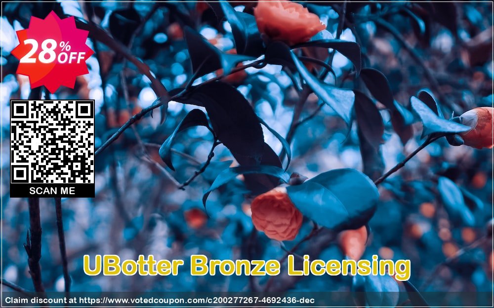 UBotter Bronze Licensing Coupon, discount UBotter Bronze Licensing Wonderful sales code 2023. Promotion: Wonderful sales code of UBotter Bronze Licensing 2023