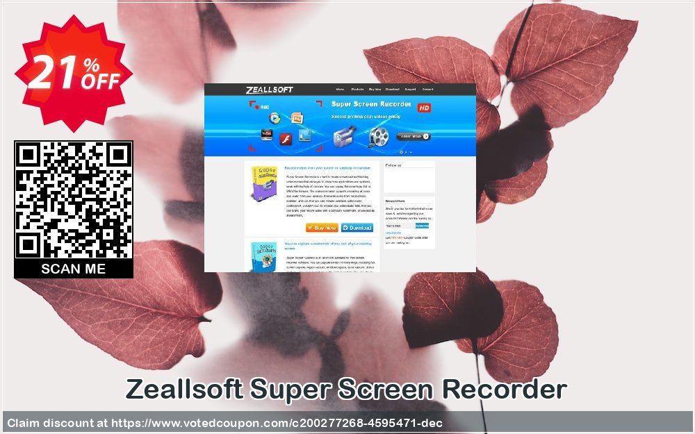 Zeallsoft Super Screen Recorder Coupon, discount Super Screen Recorder Staggering promotions code 2023. Promotion: Staggering promotions code of Super Screen Recorder 2023