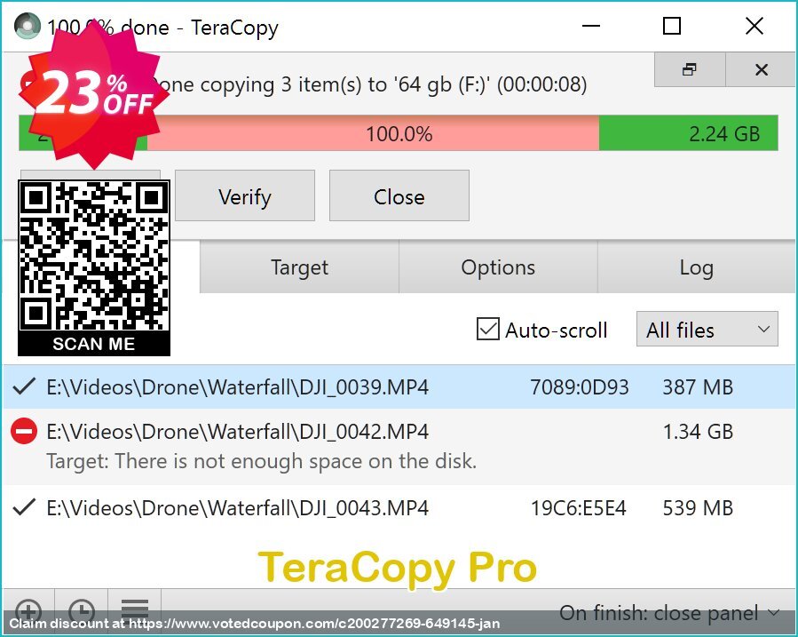TeraCopy Pro Coupon, discount TeraCopy Pro Best sales code 2023. Promotion: Best sales code of TeraCopy Pro 2023