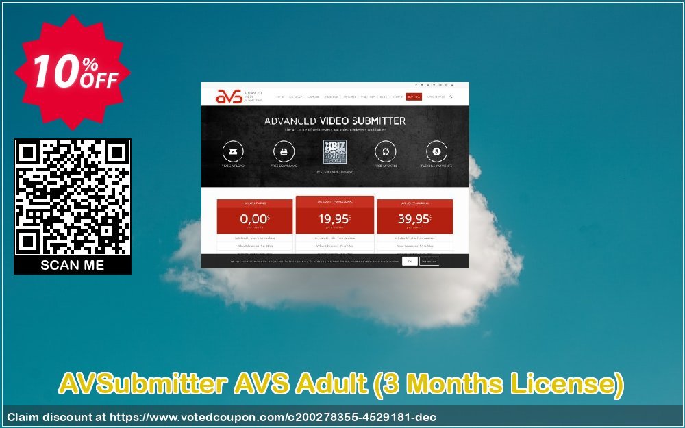 AVSubmitter AVS Adult, 3 Months Plan  Coupon, discount AVS Adult [PRO] - (03 Months License) Amazing deals code 2023. Promotion: Amazing deals code of AVS Adult [PRO] - (03 Months License) 2023