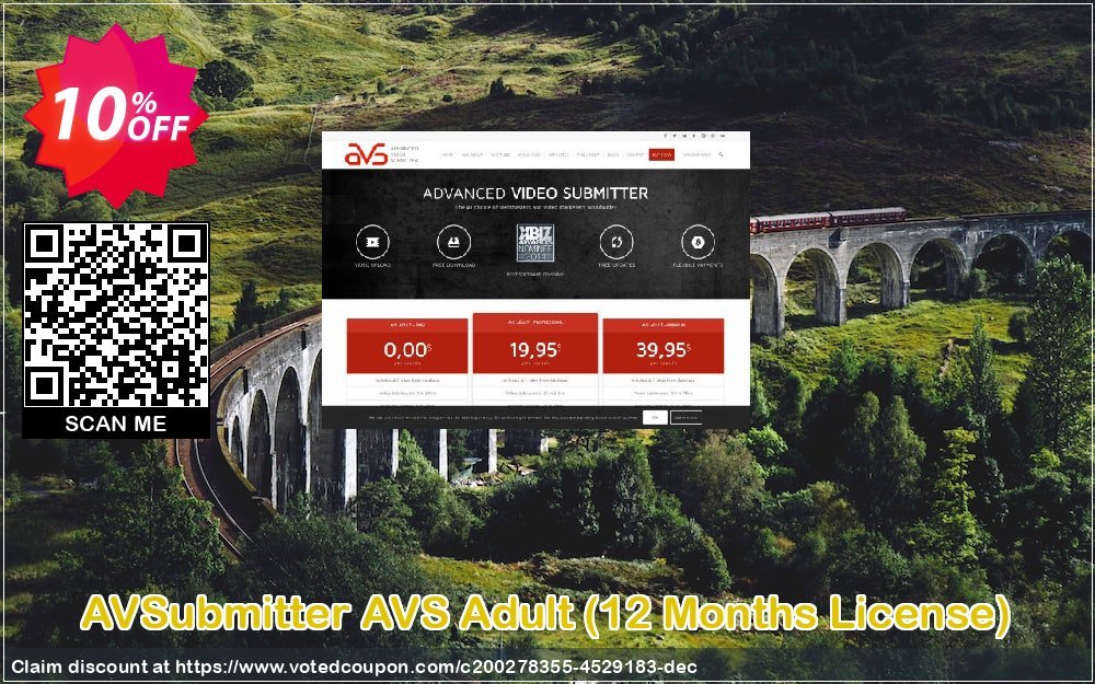 AVSubmitter AVS Adult, 12 Months Plan  Coupon, discount AVS Adult [PRO] - (12 Months License) Staggering discount code 2023. Promotion: Staggering discount code of AVS Adult [PRO] - (12 Months License) 2023