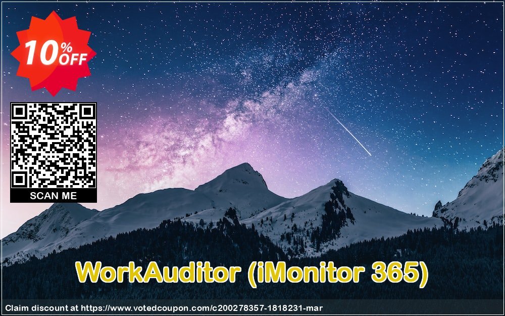 WorkAuditor, iMonitor 365  Coupon, discount WorkAuditor(iMonitor 365) 1 year license Amazing promo code 2024. Promotion: Amazing promo code of WorkAuditor(iMonitor 365) 1 year license 2024