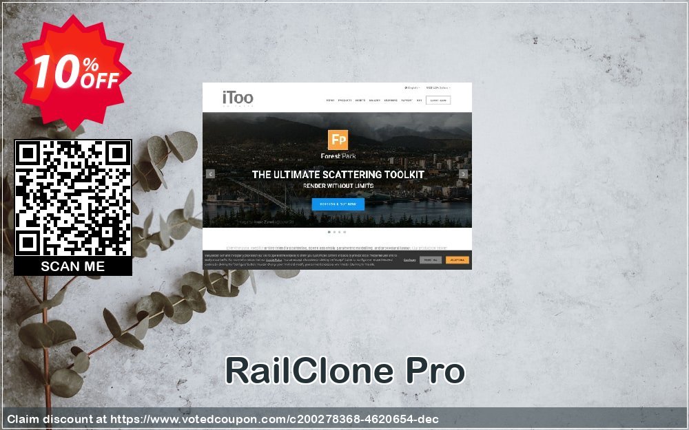 RailClone Pro Coupon, discount RailClone Pro Stirring sales code 2023. Promotion: Stirring sales code of RailClone Pro 2023