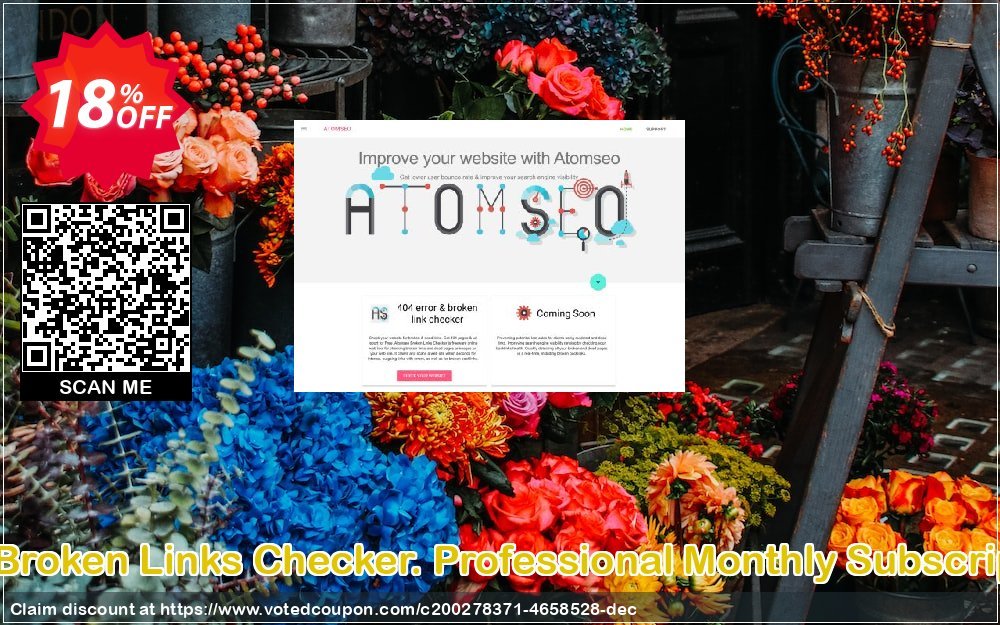 Atomseo Broken Links Checker. Professional Monthly Subscription Plan Coupon, discount Atomseo Broken Links Checker. Professional Monthly Subscription Plan Exclusive promo code 2023. Promotion: Exclusive promo code of Atomseo Broken Links Checker. Professional Monthly Subscription Plan 2023