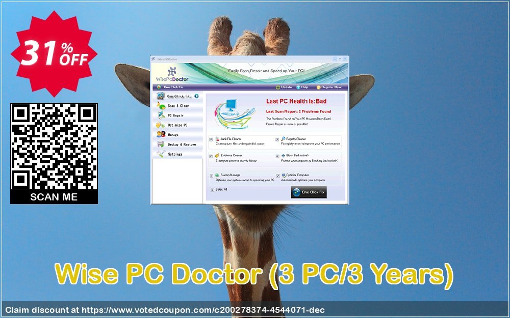 Wise PC Doctor, 3 PC/3 Years  Coupon, discount Wise PC Doctor 3 PC 3 Years Marvelous discount code 2023. Promotion: Marvelous discount code of Wise PC Doctor 3 PC 3 Years 2023