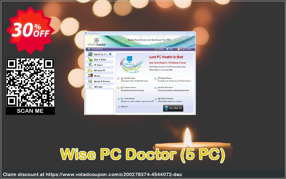 Wise PC Doctor, 5 PC  Coupon, discount Wise PC Doctor 5 PC 1 Year Wondrous promo code 2023. Promotion: Wondrous promo code of Wise PC Doctor 5 PC 1 Year 2023