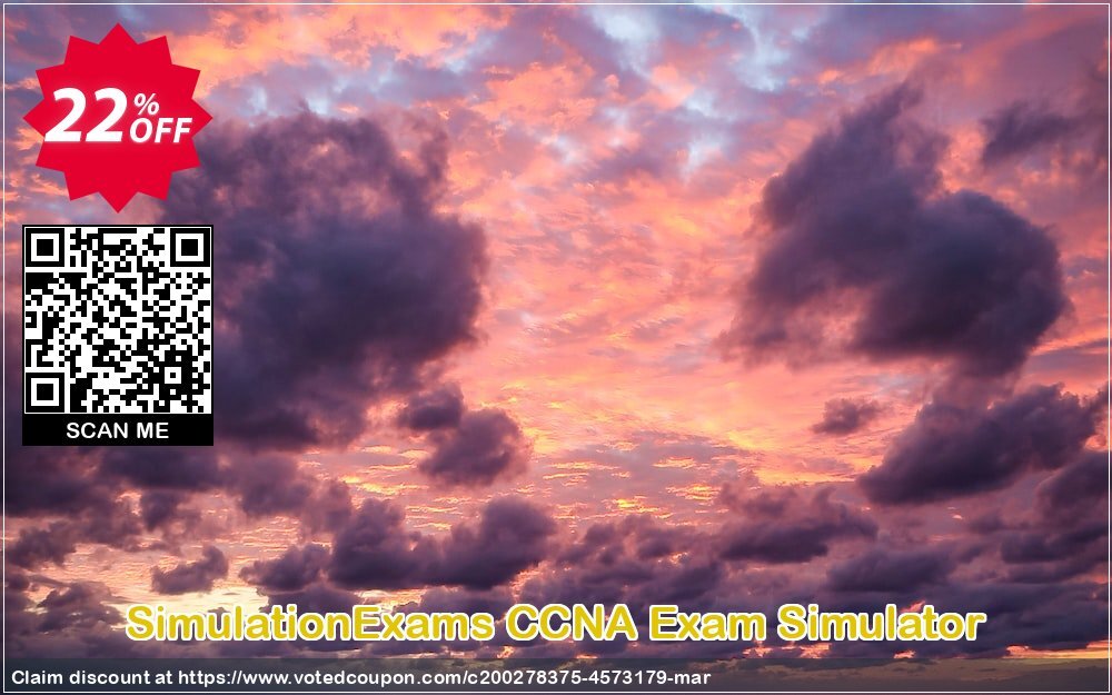 SimulationExams CCNA Exam Simulator Coupon, discount SE: CCNA Exam Simulator Stunning promotions code 2024. Promotion: Stunning promotions code of SE: CCNA Exam Simulator 2024