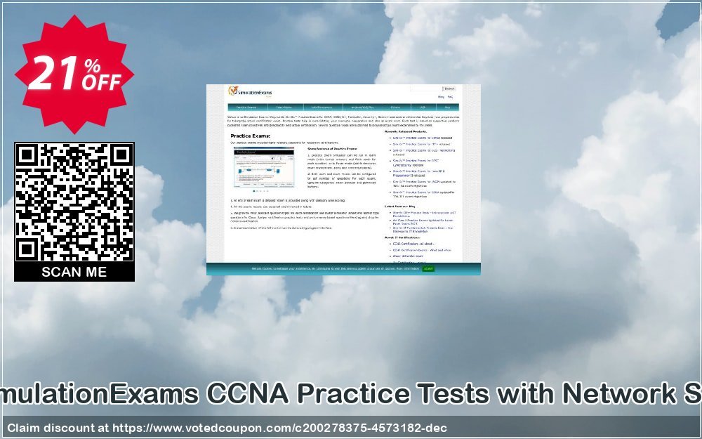 SimulationExams CCNA Practice Tests with Network Sim Coupon, discount SE: CCNA Practice Tests with Network Sim Stirring offer code 2024. Promotion: Stirring offer code of SE: CCNA Practice Tests with Network Sim 2024