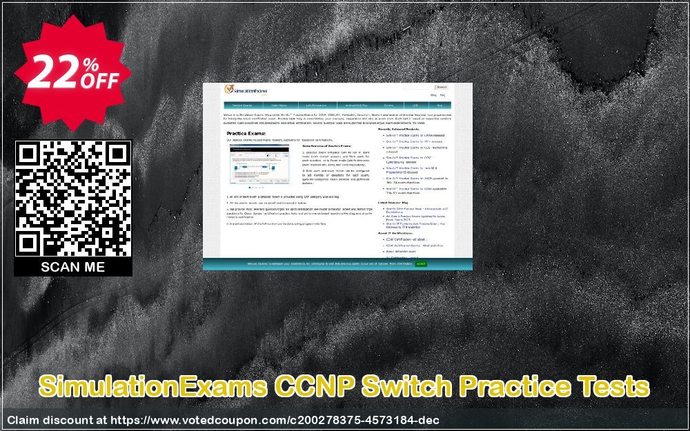 SimulationExams CCNP Switch Practice Tests Coupon, discount SE: CCNP Switch Practice Tests Formidable promo code 2023. Promotion: Formidable promo code of SE: CCNP Switch Practice Tests 2023