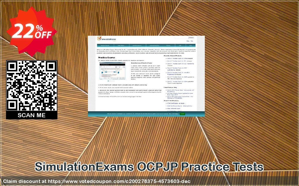 SimulationExams OCPJP Practice Tests Coupon, discount SE: OCPJP Practice Tests Wondrous discount code 2024. Promotion: Wondrous discount code of SE: OCPJP Practice Tests 2024