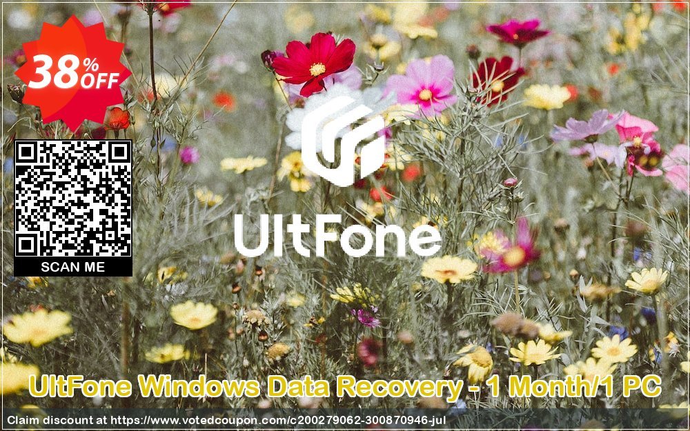 UltFone WINDOWS Data Recovery - Monthly/1 PC voted-on promotion codes