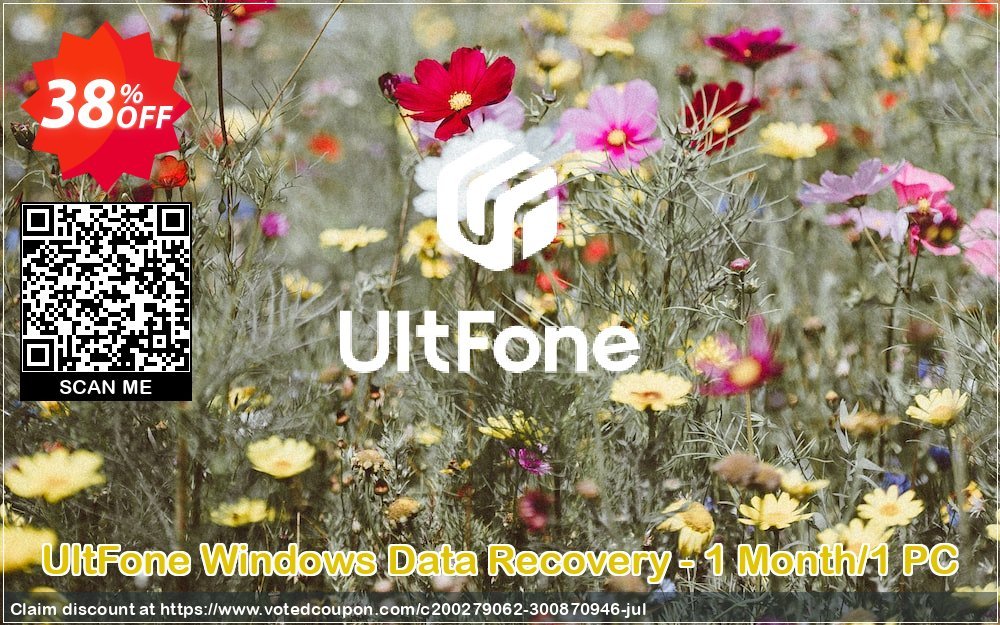 UltFone WINDOWS Data Recovery - Monthly/1 PC Coupon, discount Coupon code UltFone Windows Data Recovery - 1 Month/1 PC. Promotion: UltFone Windows Data Recovery - 1 Month/1 PC offer from UltFone