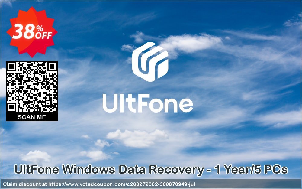 UltFone WINDOWS Data Recovery - Yearly/5 PCs voted-on promotion codes
