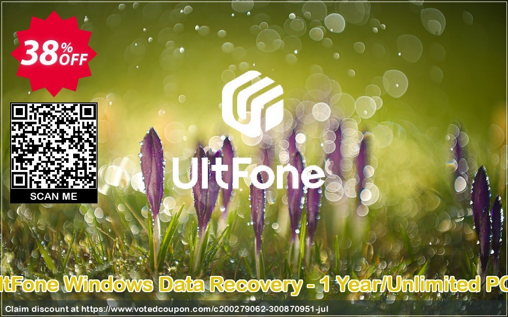 UltFone WINDOWS Data Recovery - Yearly/Unlimited PCs voted-on promotion codes