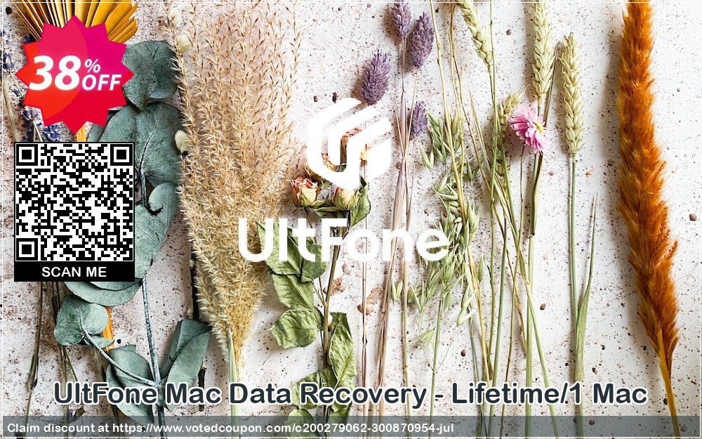 UltFone MAC Data Recovery - Lifetime/1 MAC Coupon, discount Coupon code UltFone Mac Data Recovery - Lifetime/1 Mac. Promotion: UltFone Mac Data Recovery - Lifetime/1 Mac offer from UltFone