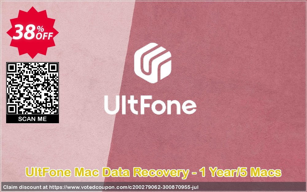 UltFone MAC Data Recovery - Yearly/5 MACs Coupon, discount Coupon code UltFone Mac Data Recovery - 1 Year/5 Macs. Promotion: UltFone Mac Data Recovery - 1 Year/5 Macs offer from UltFone