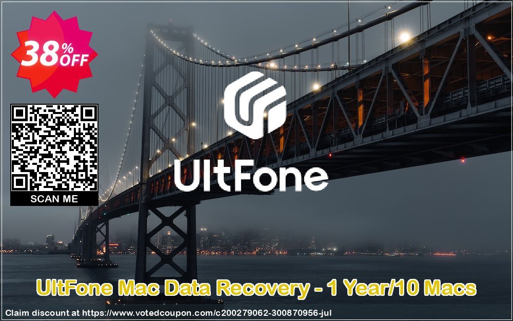 UltFone MAC Data Recovery - Yearly/10 MACs Coupon, discount Coupon code UltFone Mac Data Recovery - 1 Year/10 Macs. Promotion: UltFone Mac Data Recovery - 1 Year/10 Macs offer from UltFone