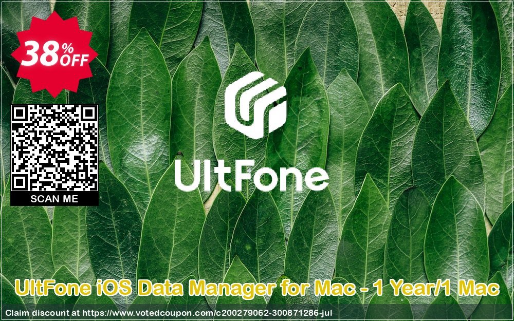 UltFone iOS Data Manager for MAC - Yearly/1 MAC voted-on promotion codes