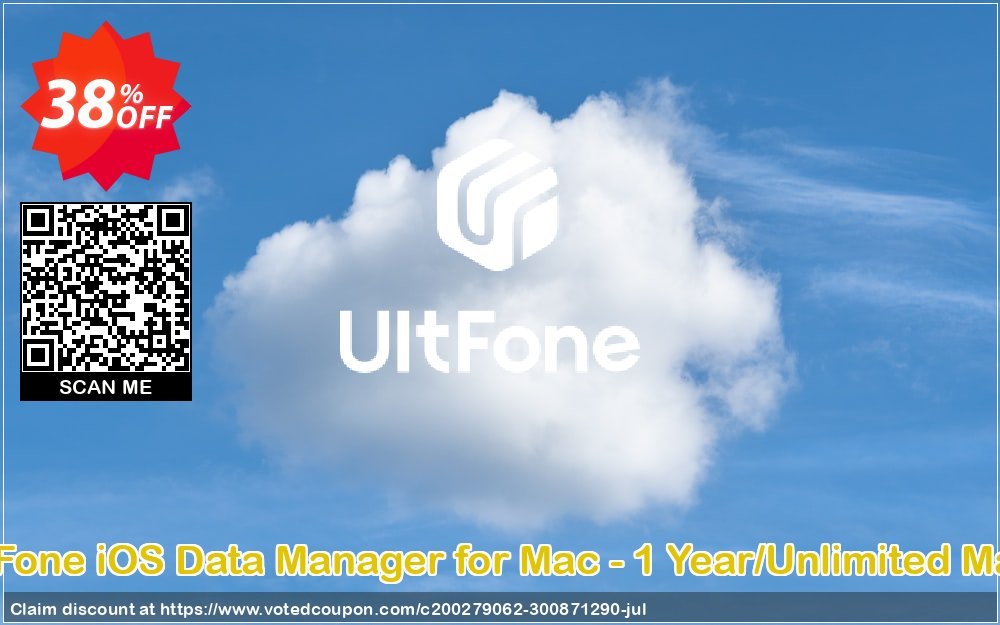 UltFone iOS Data Manager for MAC - Yearly/Unlimited MACs Coupon, discount Coupon code UltFone iOS Data Manager for Mac - 1 Year/Unlimited Macs. Promotion: UltFone iOS Data Manager for Mac - 1 Year/Unlimited Macs offer from UltFone