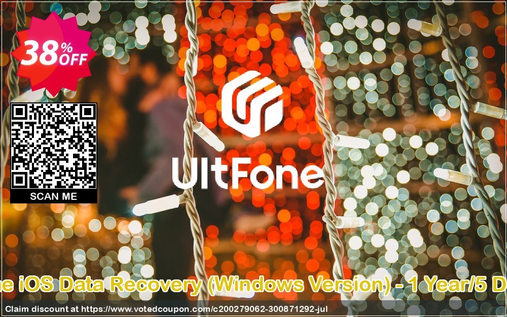 UltFone iOS Data Recovery, WINDOWS Version - Yearly/5 Devices voted-on promotion codes