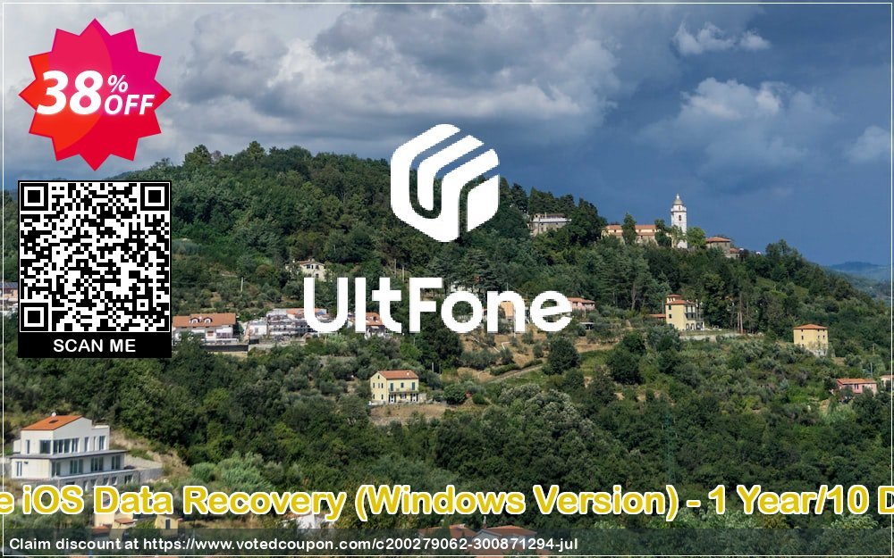 UltFone iOS Data Recovery, WINDOWS Version - Yearly/10 Devices voted-on promotion codes