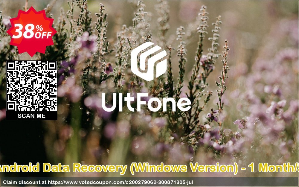 UltFone Android Data Recovery, WINDOWS Version - Monthly/5 Devices voted-on promotion codes