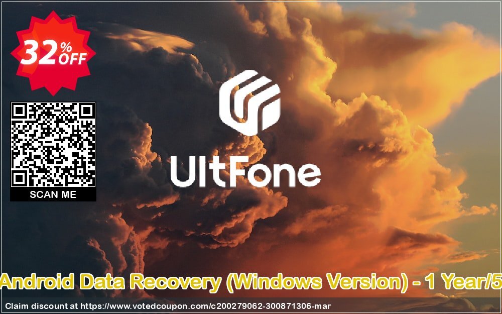 UltFone Android Data Recovery, WINDOWS Version - Yearly/5 Devices Coupon, discount Coupon code UltFone Android Data Recovery (Windows Version) - 1 Year/5 Devices. Promotion: UltFone Android Data Recovery (Windows Version) - 1 Year/5 Devices offer from UltFone