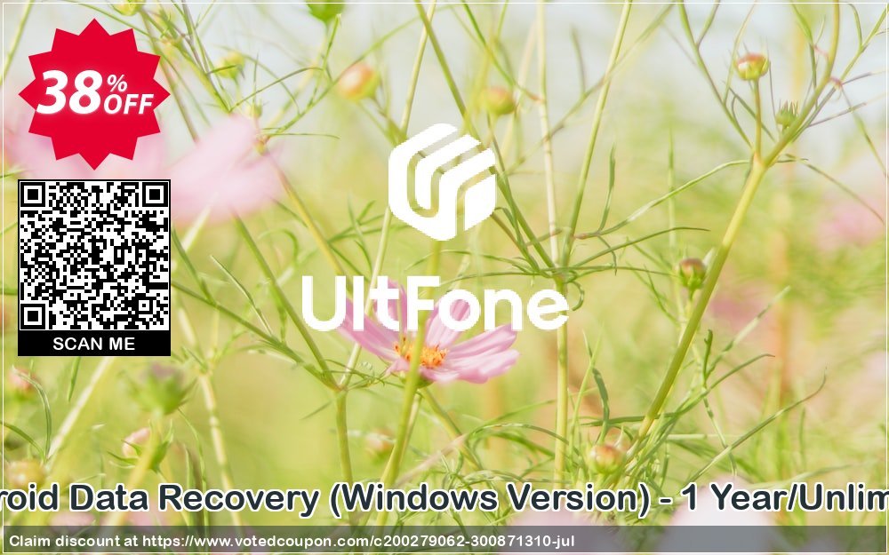 UltFone Android Data Recovery, WINDOWS Version - Yearly/Unlimited Devices voted-on promotion codes