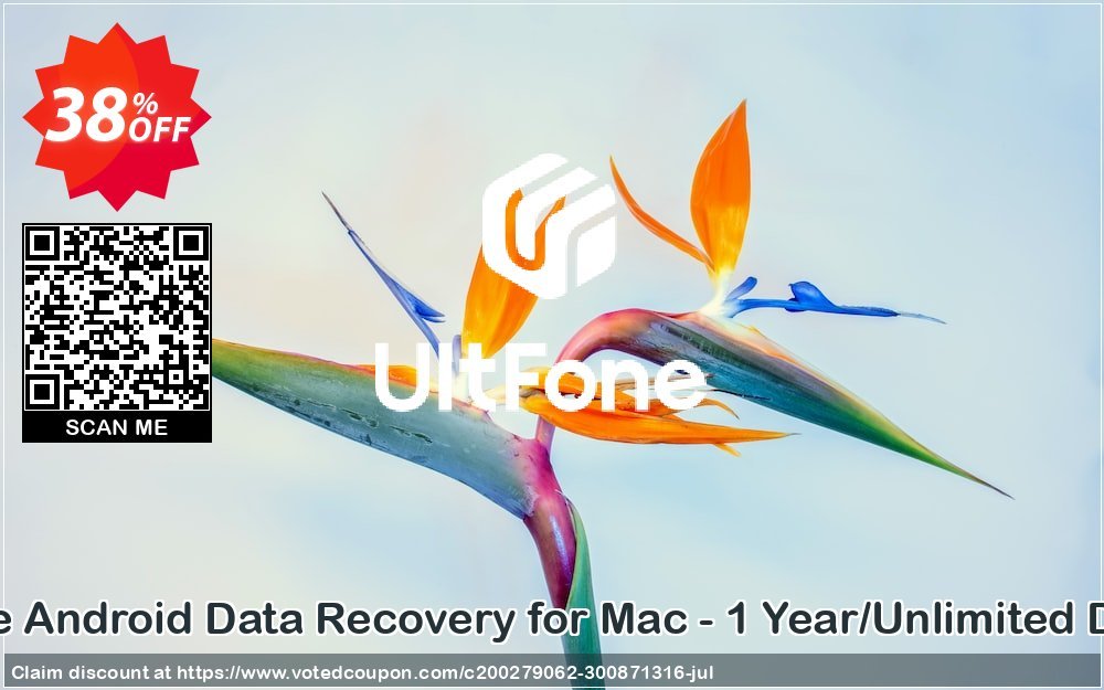 UltFone Android Data Recovery for MAC - Yearly/Unlimited Devices voted-on promotion codes