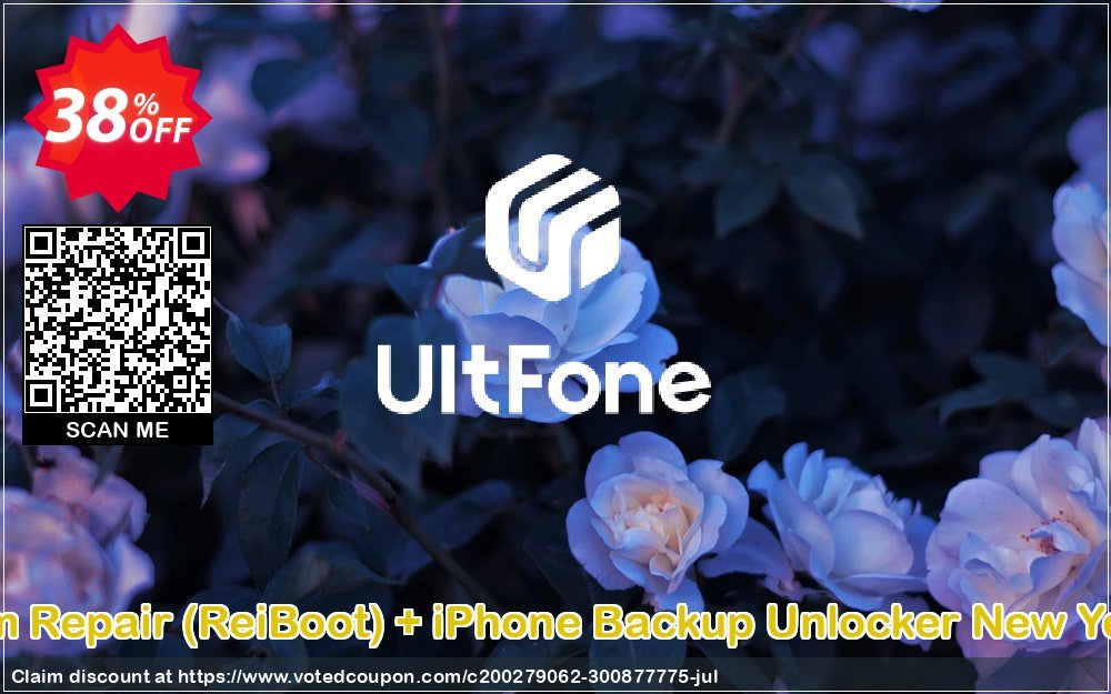 UltFone iOS System Repair, ReiBoot + iPhone Backup Unlocker New Year Bundle Coupon, discount Coupon code iOS System Repair (ReiBoot) + iPhone Backup Unlocker New Year Bundle. Promotion: iOS System Repair (ReiBoot) + iPhone Backup Unlocker New Year Bundle offer from UltFone