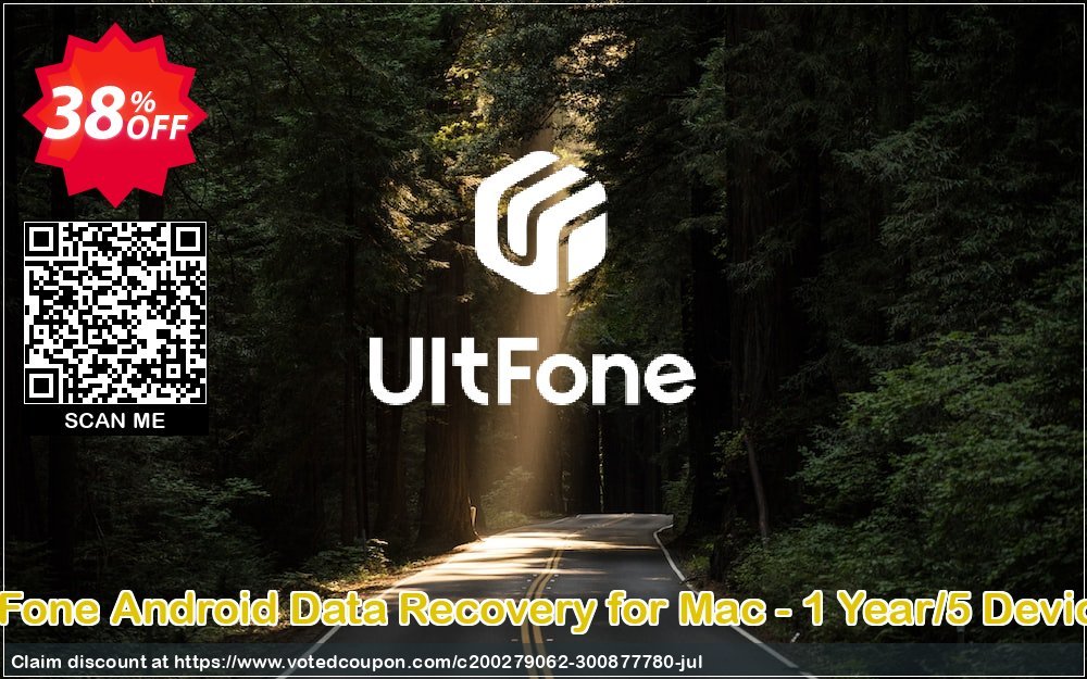 UltFone Android Data Recovery for MAC - Yearly/5 Devices voted-on promotion codes