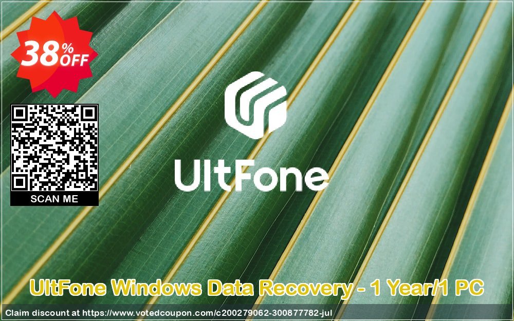 UltFone WINDOWS Data Recovery - Yearly/1 PC Coupon, discount Coupon code UltFone Windows Data Recovery - 1 Year/1 PC. Promotion: UltFone Windows Data Recovery - 1 Year/1 PC offer from UltFone