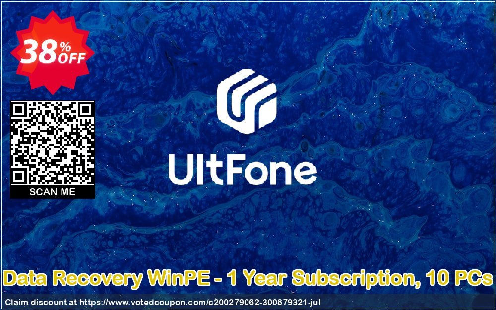 UltFone Data Recovery WinPE - Yearly Subscription, 10 PCs voted-on promotion codes